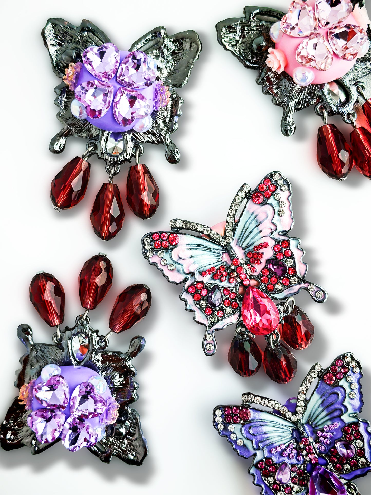 C52123 Metal Diamond-Studded Butterfly Pendant Suitable For Necklace, Bracelet, Phone Chain, Bag Charms, Key-chain