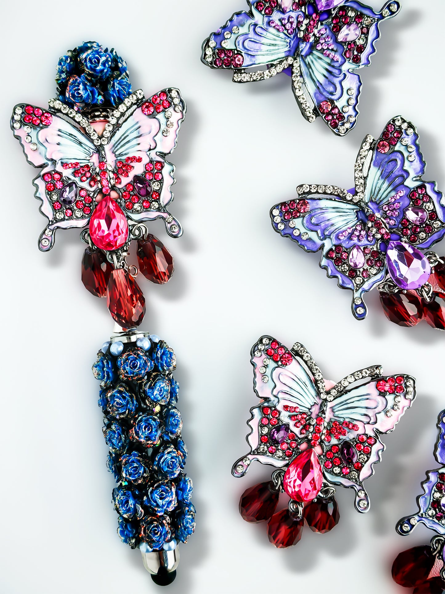C52123 Metal Diamond-Studded Butterfly Pendant Suitable For Necklace, Bracelet, Phone Chain, Bag Charms, Key-chain