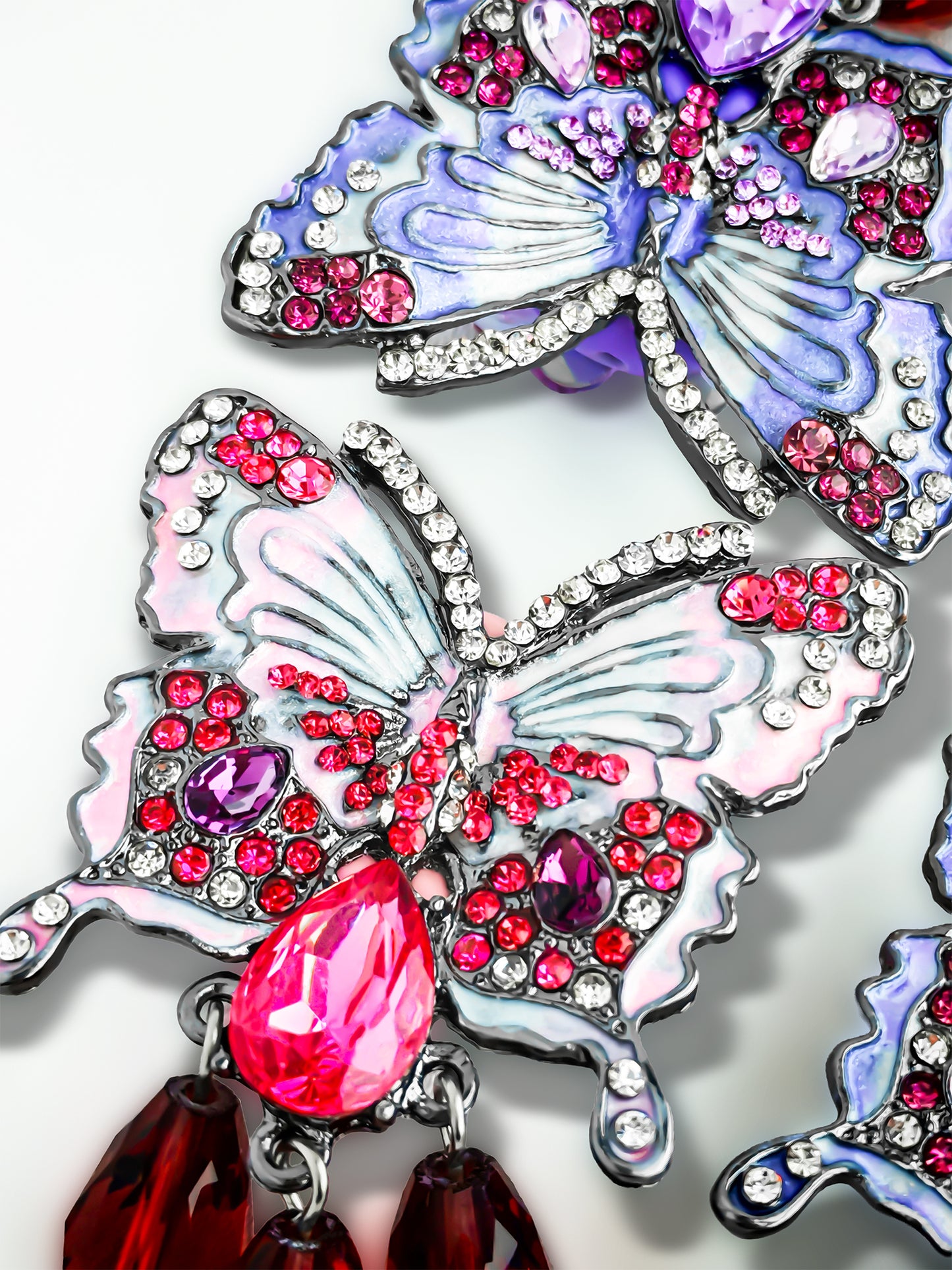 C52123 Metal Diamond-Studded Butterfly Pendant Suitable For Necklace, Bracelet, Phone Chain, Bag Charms, Key-chain