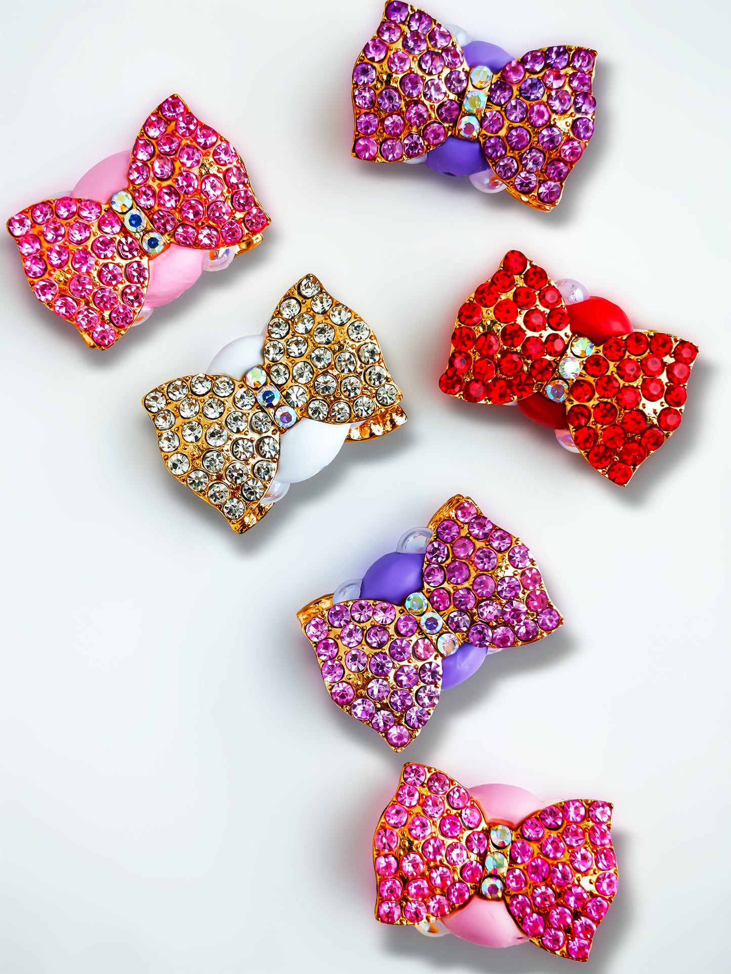 C52124 Metal Diamond-Studded Candy Bow Suitable For Necklace, Bracelet, Phone Chain, Bag Charms, Key-chain