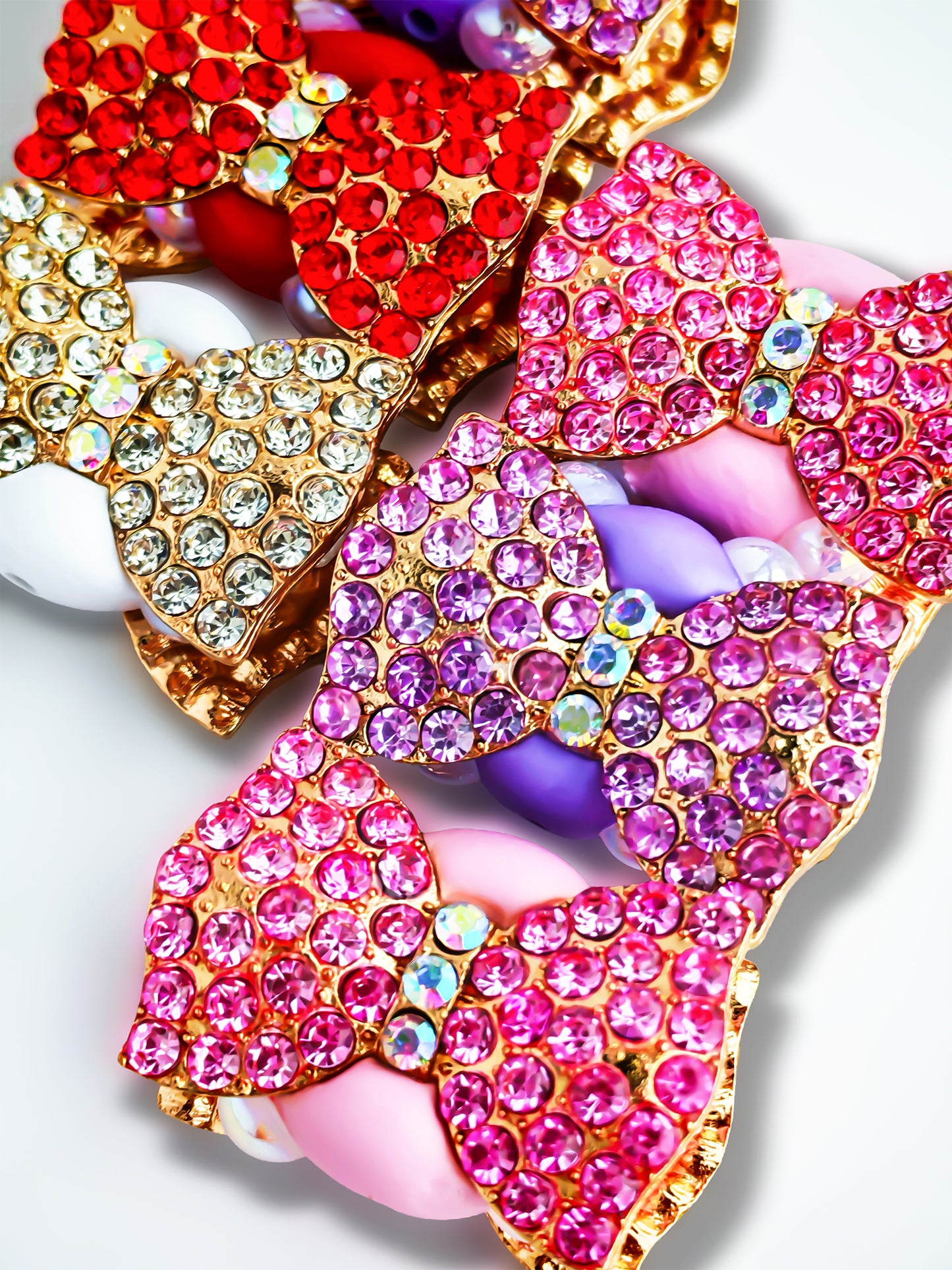 C52124 Metal Diamond-Studded Candy Bow Suitable For Necklace, Bracelet, Phone Chain, Bag Charms, Key-chain