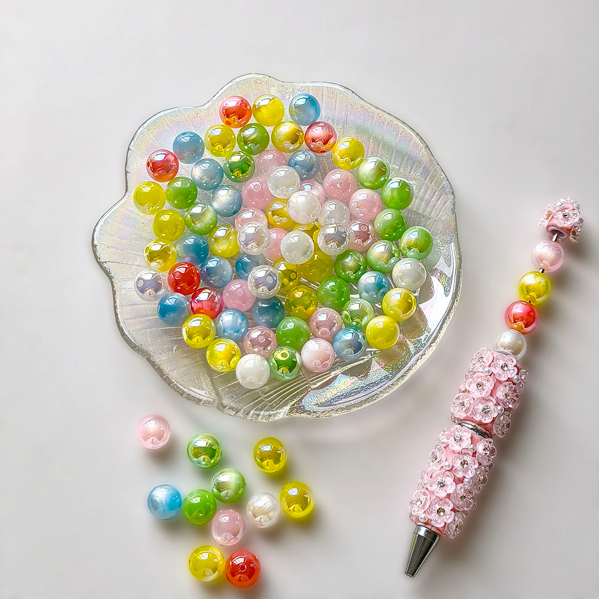 AA0144 25pcs/bag  12mm Shiny Round acrylic  Beads - DIY Craft Beads for Bracelets, Necklaces, Phone Charms & Jewelry Making Supplies