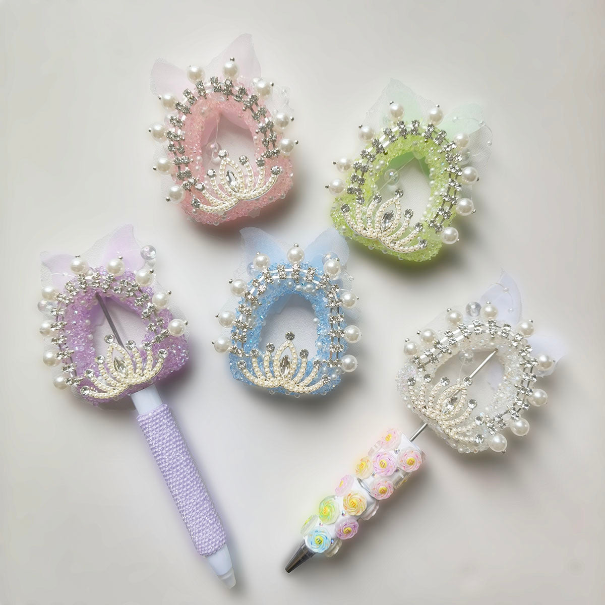 AA0165 Heavy-Duty Butterfly Crown Arch Beading DIY Accessories Kit - Pen Decoration Beads Craft Supplies