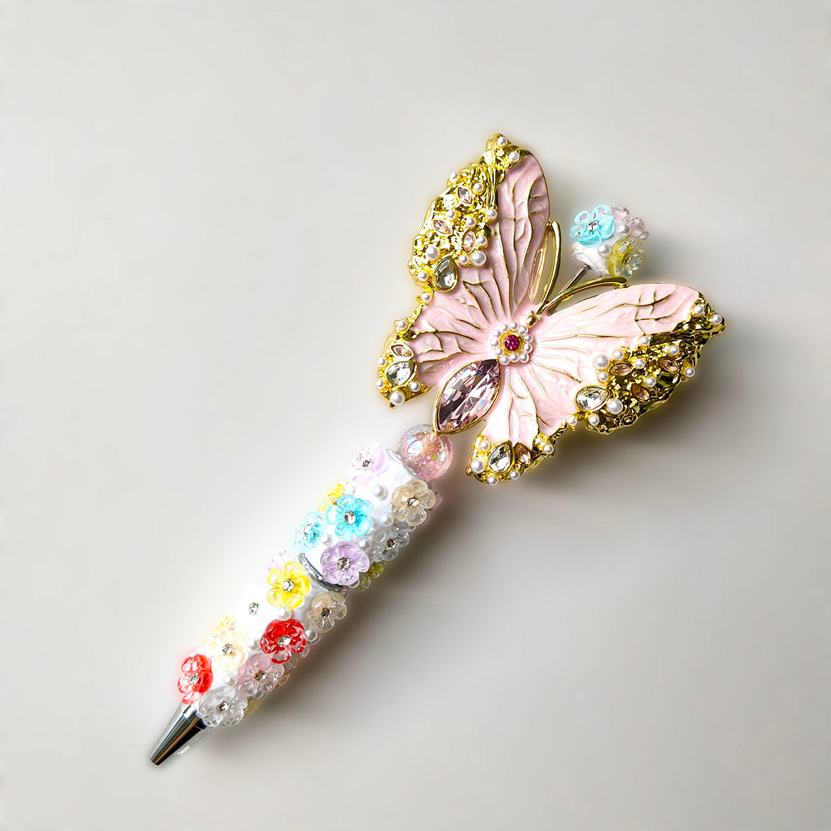 AA0157 Vintage New Glaze Color Butterfly Beads - DIY Handmade Jewelry Accessories with Gorgeous Rhinestone & Pearl Decor Beading Supplies