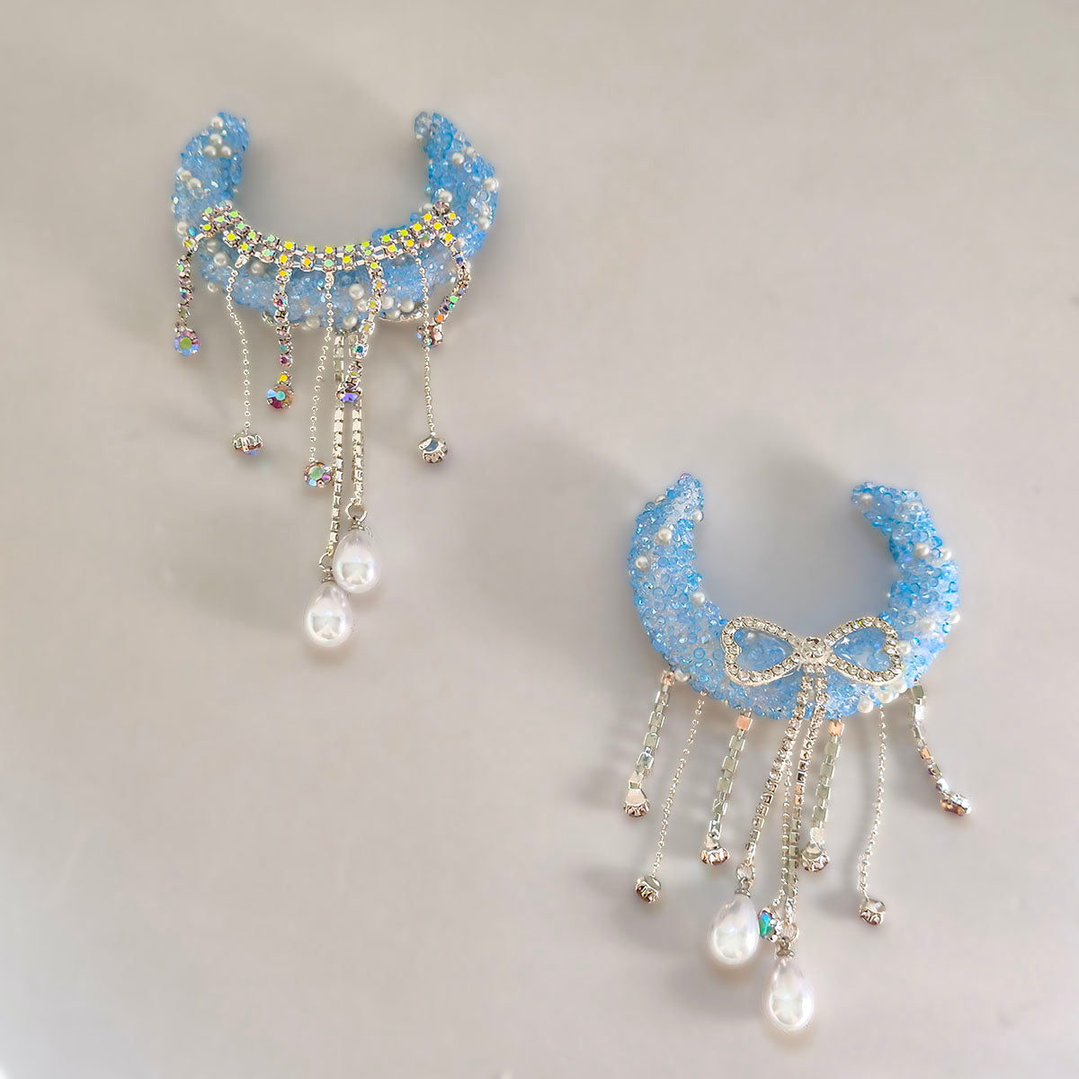 AA0159 Bowknot Tassel Pearl Sequin Moon Ship Acrylic Drill Beads - DIY Keychain & Necklace Accessories