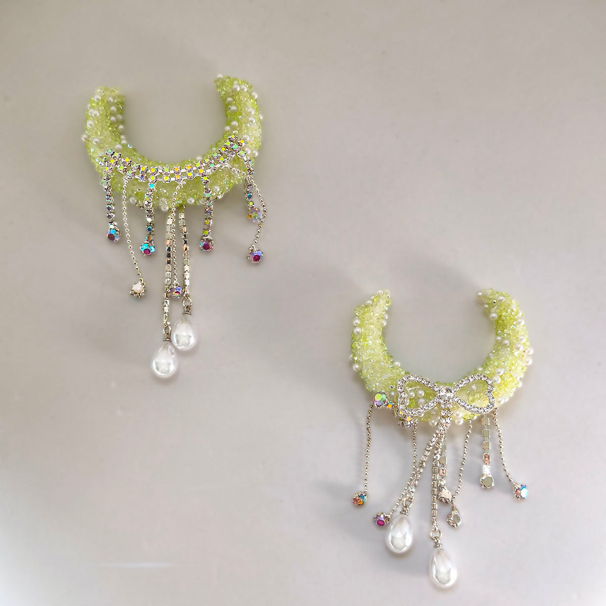 AA0159 Bowknot Tassel Pearl Sequin Moon Ship Acrylic Drill Beads - DIY Keychain & Necklace Accessories