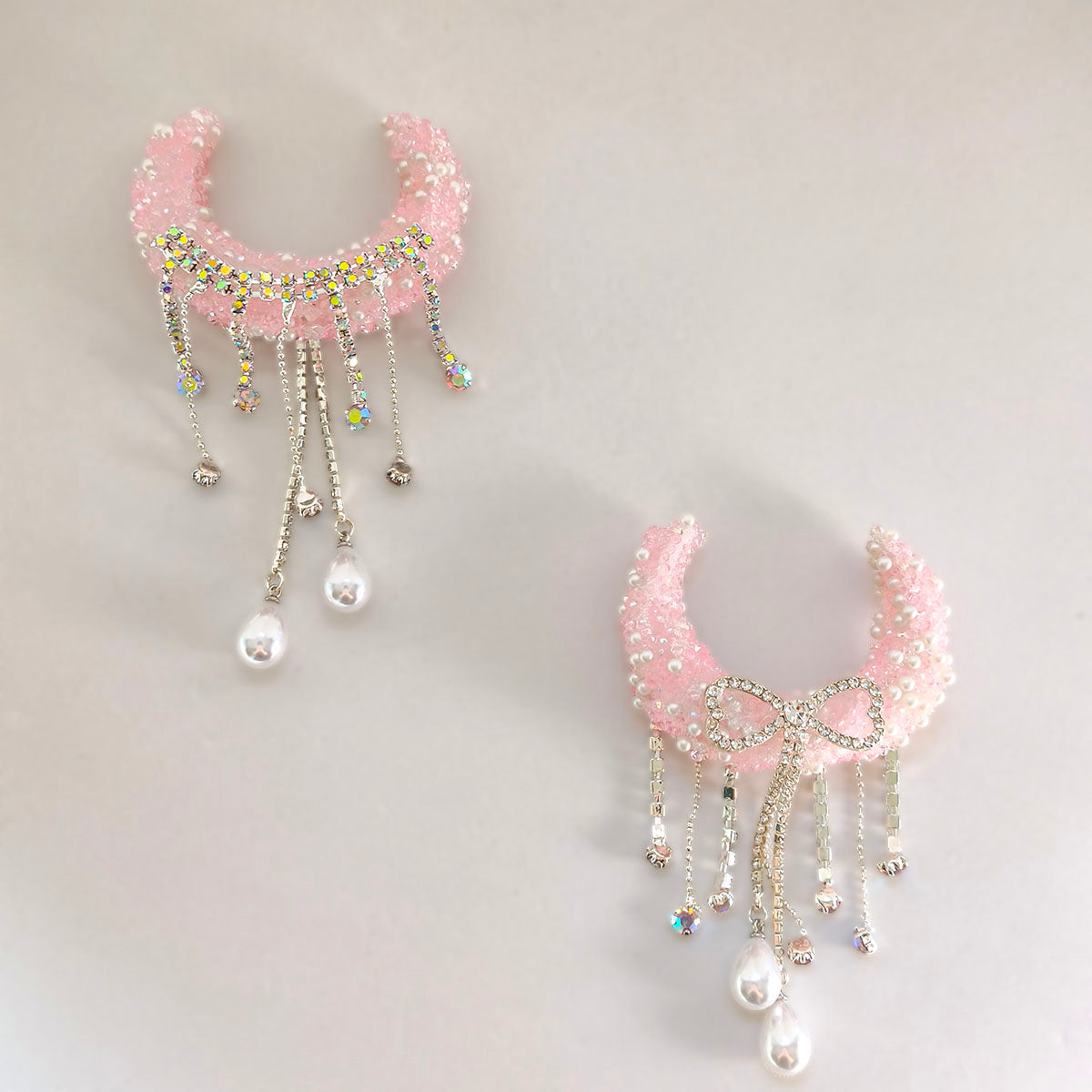 AA0159 Bowknot Tassel Pearl Sequin Moon Ship Acrylic Drill Beads - DIY Keychain & Necklace Accessories