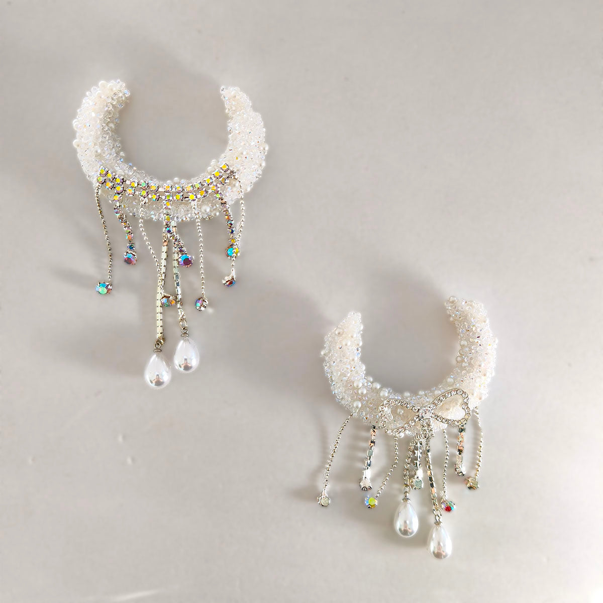 AA0159 Bowknot Tassel Pearl Sequin Moon Ship Acrylic Drill Beads - DIY Keychain & Necklace Accessories