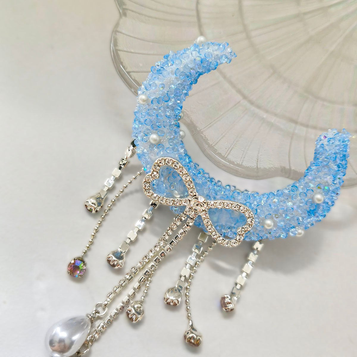 AA0159 Bowknot Tassel Pearl Sequin Moon Ship Acrylic Drill Beads - DIY Keychain & Necklace Accessories