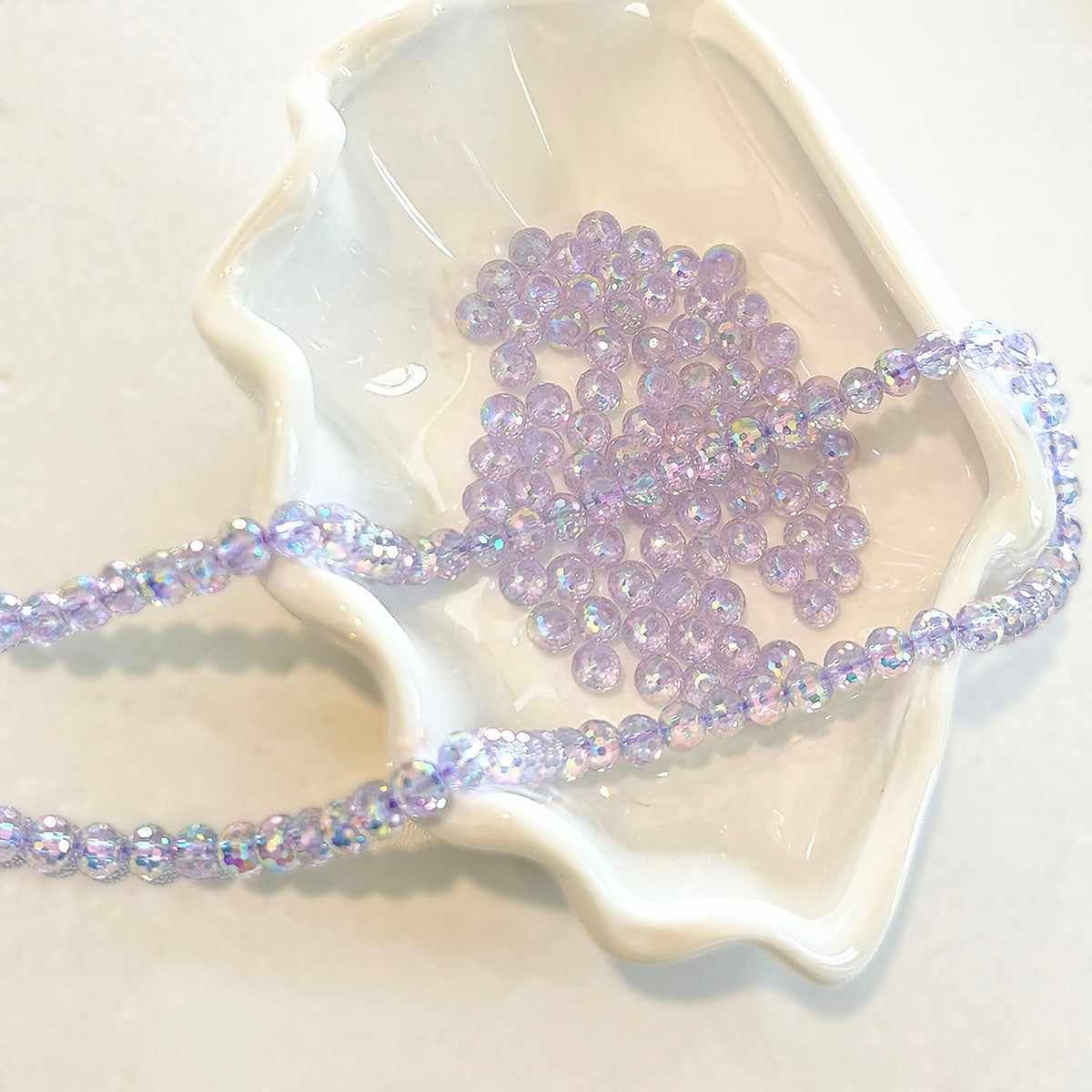 AA0171 6mm Diamond Lantern Cut Clear Glass Beads - Crystal Flat Loose Beads Handmade DIY Bracelet Jewelry Accessories