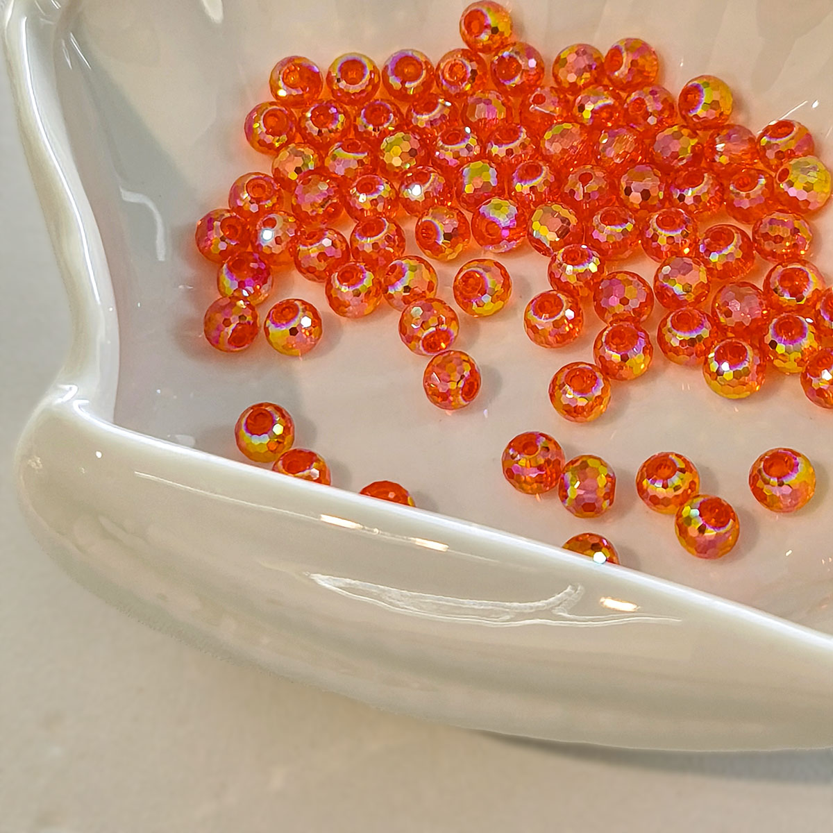 AA0171 6mm Diamond Lantern Cut Clear Glass Beads - Crystal Flat Loose Beads Handmade DIY Bracelet Jewelry Accessories