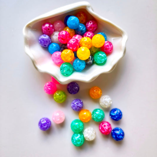 AA0169 20pcs/bag 16mm Multi-Color Resin Meteorite Hole Beads Magic Beads - Beading DIY Accessories for Phone Straps, Keychains & Bracelets