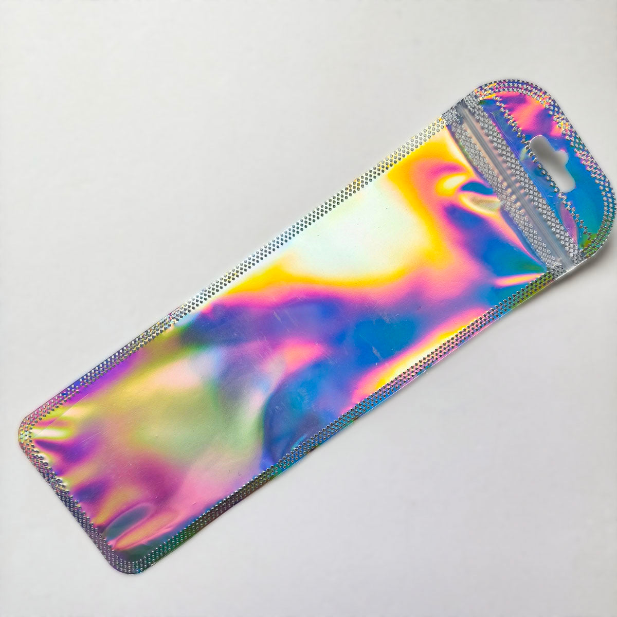 AA0173 Iridescent Laser Self-Sealing Bag - Thickened Pearl Jewelry Pouch DIY Craft Packaging Rainbow Bag