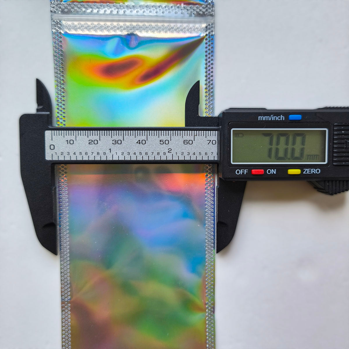 AA0173 Iridescent Laser Self-Sealing Bag - Thickened Pearl Jewelry Pouch DIY Craft Packaging Rainbow Bag