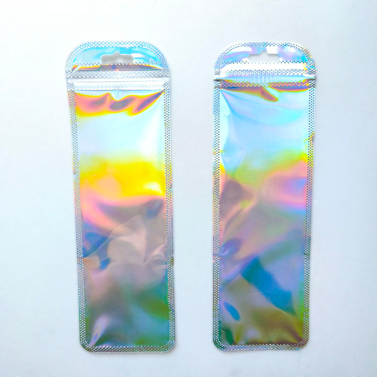AA0173 Iridescent Laser Self-Sealing Bag - Thickened Pearl Jewelry Pouch DIY Craft Packaging Rainbow Bag