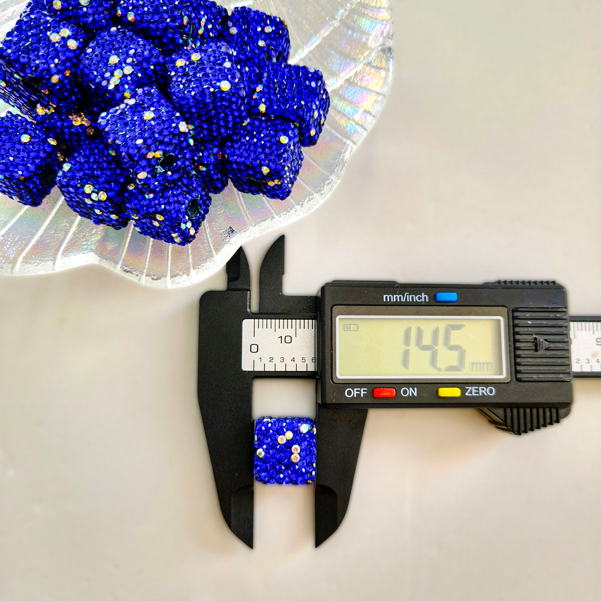 AA0174 25pcs/bag 14mm Full-Drill Square Straight-Hole Beads - DIY Beading Accessories for Necklaces, Bracelets & Keychains
