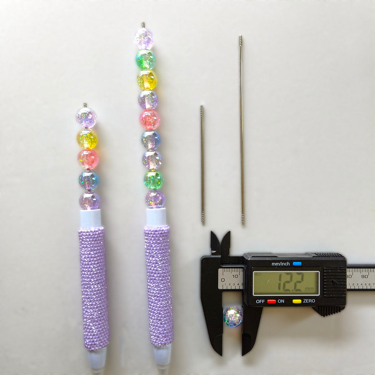 AA0176 DIY Beaded Pen 117mm Extended Replacement Stainless Steel Threaded Rod