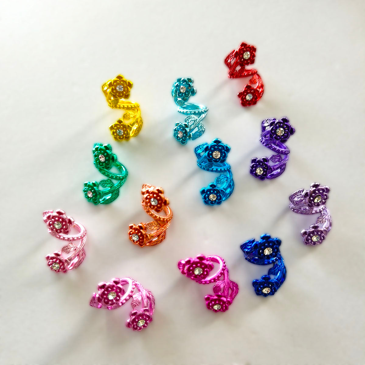 AA0179 15*29mm Painted Colorful Alloy Flower Spiral Beads - DIY Accessories for Beaded Pens, Keychains & Jewelry