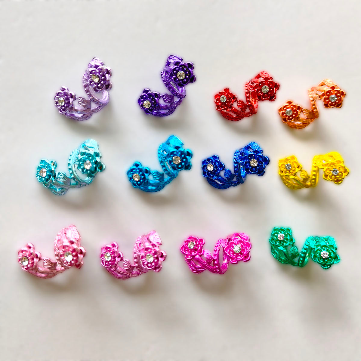 AA0179 15*29mm Painted Colorful Alloy Flower Spiral Beads - DIY Accessories for Beaded Pens, Keychains & Jewelry