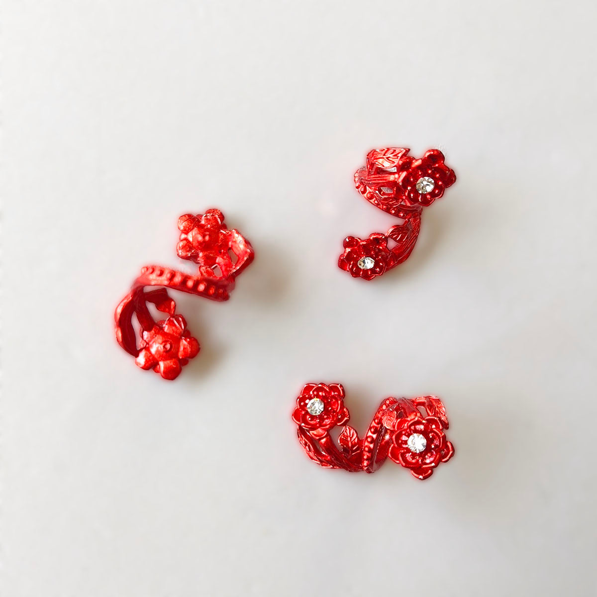 AA0179 15*29mm Painted Colorful Alloy Flower Spiral Beads - DIY Accessories for Beaded Pens, Keychains & Jewelry