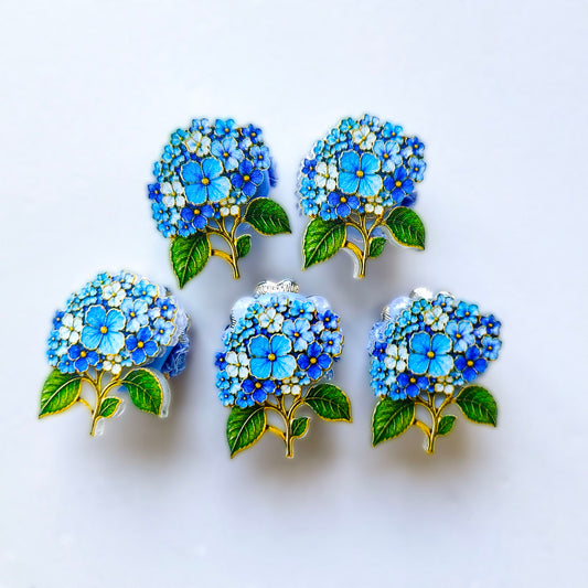 AA0185 Vintage Blue Hydrangea Large Hole Beads, Enamel Flower Loose Beads for DIY Beadable Pens, Bag Charms & Jewelry Making Supplies