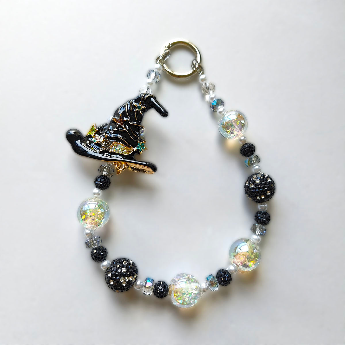 SC70017 Wizard Hat Beaded Keychain Charms - DIY Accessories for Bag Pendants, Phone Lanyards & Key Holders