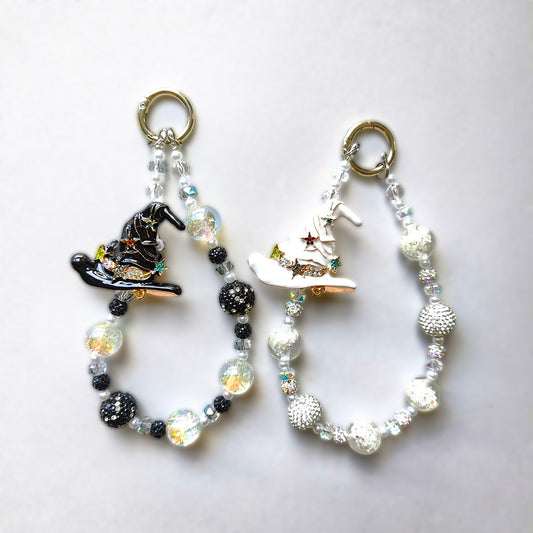 SC70017 Wizard Hat Beaded Keychain Charms - DIY Accessories for Bag Pendants, Phone Lanyards & Key Holders