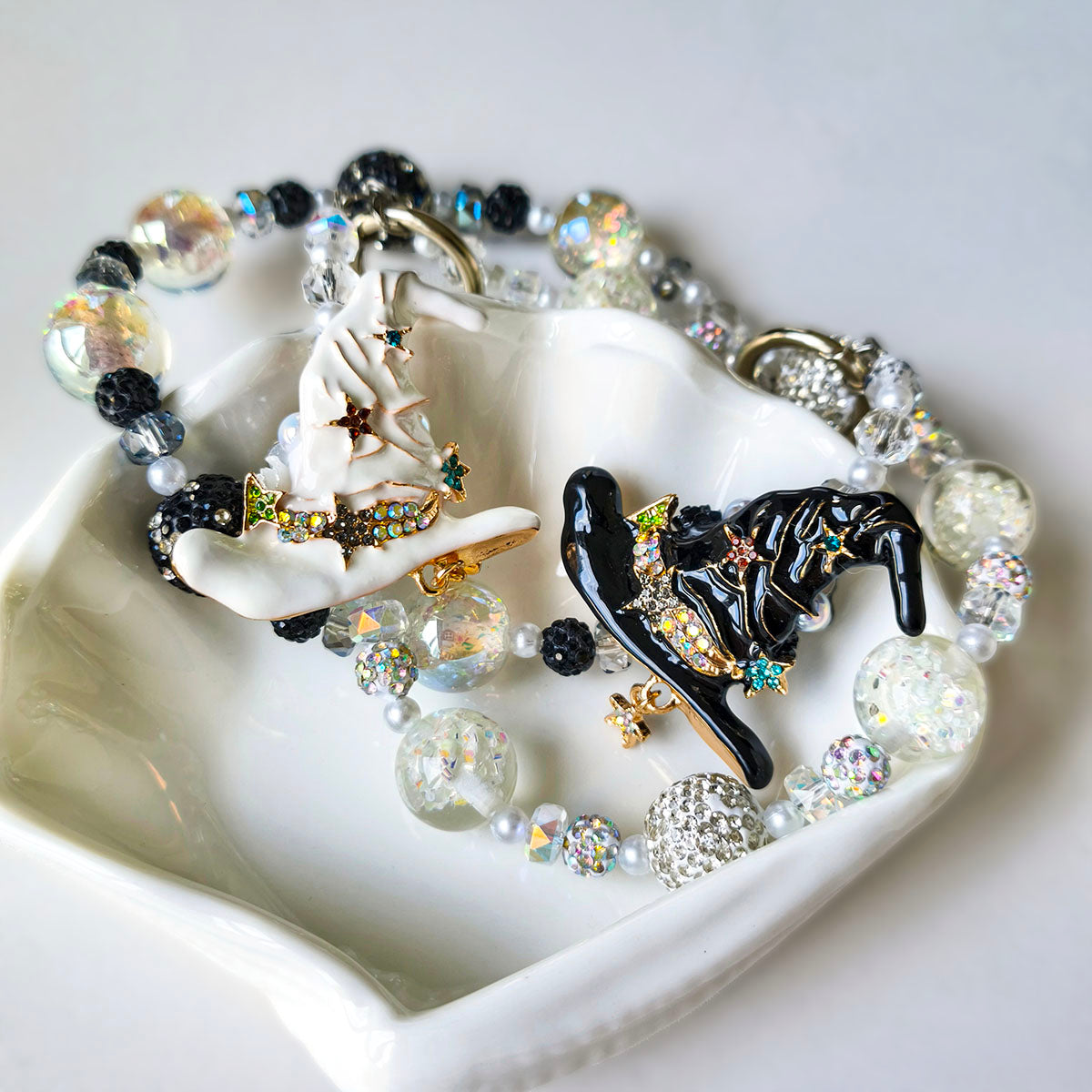 SC70017 Wizard Hat Beaded Keychain Charms - DIY Accessories for Bag Pendants, Phone Lanyards & Key Holders