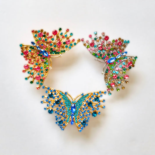 AA0193 Heavy-Duty Rhinestone Butterfly Open-Hole Beads - DIY Accessories for Jewelry, Phone Straps & Pen Charms