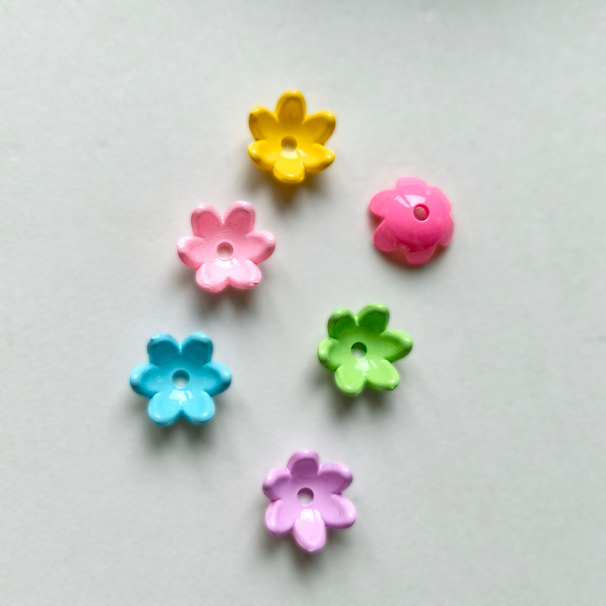 AA0194 Summer Dopamine Painted Bell Flower Bead Caps Acrylic Spacer Beads, DIY Craft Supplies for Phone Straps, Keychains & Jewelry Making