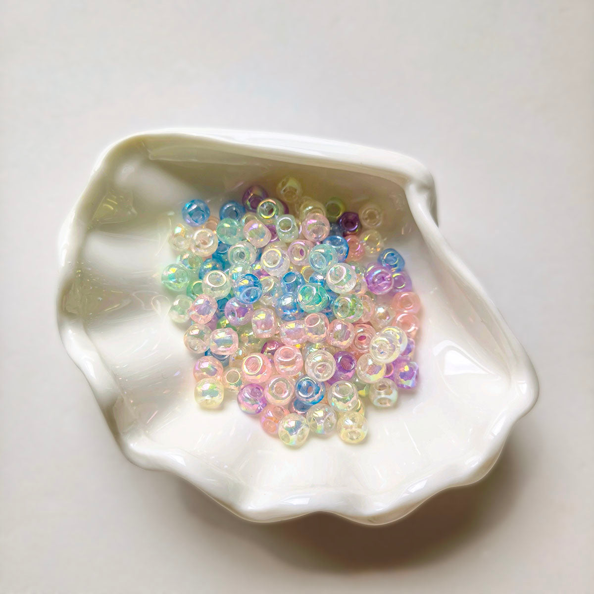 AA0195 New Mermaid Iridescent Cube Large Hole Beads, Transparent Acrylic Loose Beads for DIY Bracelets, Phone Charms, Necklaces & Jewelry Making