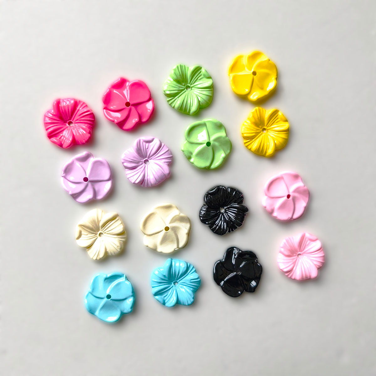 AA0197 Candy Color Smooth 5-Petal Flower Open-Hole Bead Caps, Acrylic Spacer Beads for DIY Bead Pens, Bracelets, Phone Straps, Keychain Jewelry Making