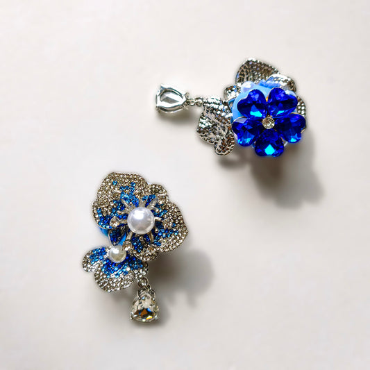 AA0203 Heavy Rhinestone Phalaenopsis Open-Hole Beads With Teardrop Crystal Charm, DIY Accessories for Bead Pens, Keychains & Bag Charms