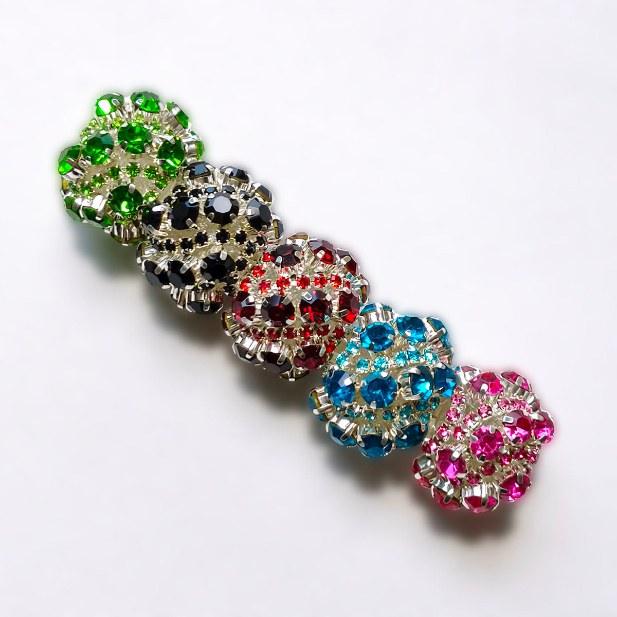 AA0205 Heavy Shimmer Star Rhinestone Diagonal Grain Open Hole Beads, DIY Spacer Accessories for Bead Pens, Phone Charms, Keychains & Bag Pendants