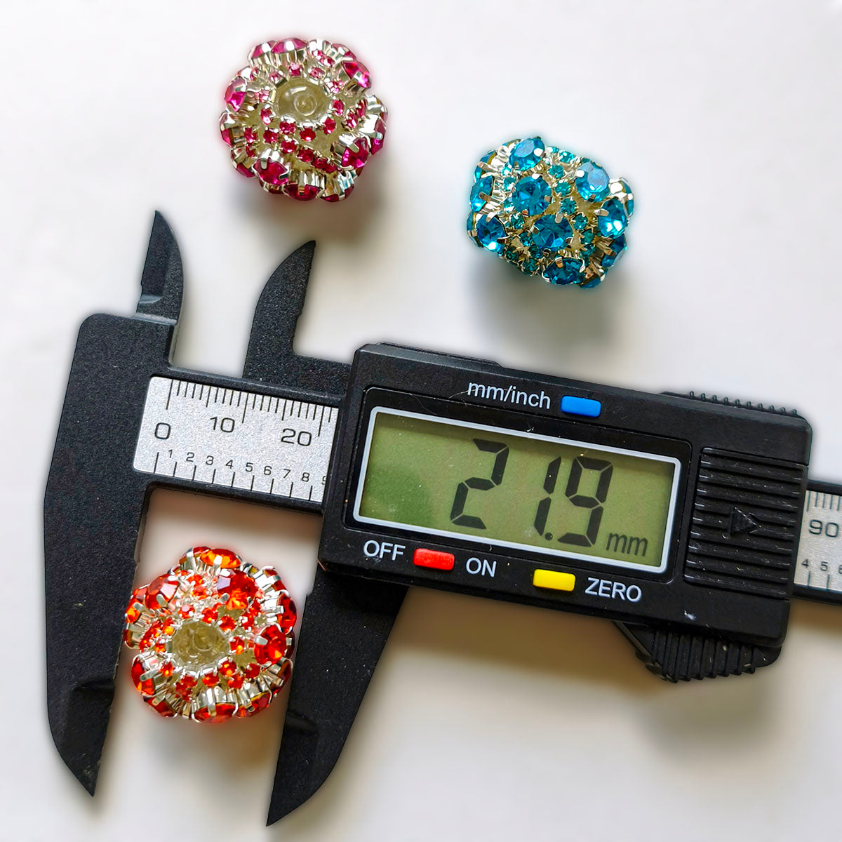 AA0205 Heavy Shimmer Star Rhinestone Diagonal Grain Open Hole Beads, DIY Spacer Accessories for Bead Pens, Phone Charms, Keychains & Bag Pendants