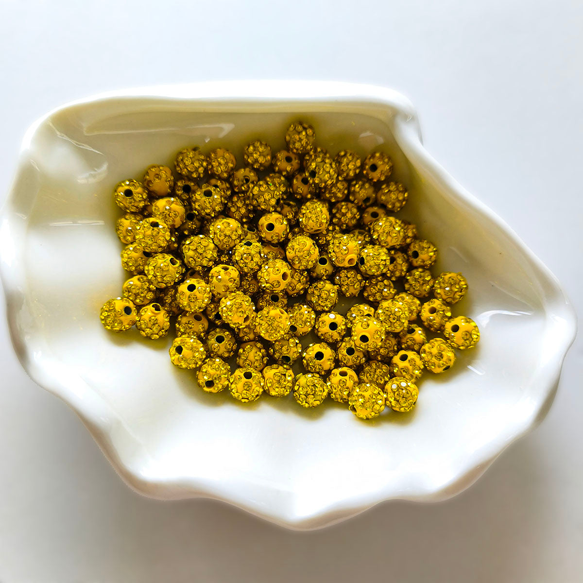 AA0206 25pcs/bag 8mm Resin Rhinestone Round Straight Hole Loose Beads, Multi-Colors Available, DIY Accessories for Bracelets, Keychains, Earrings & Charms