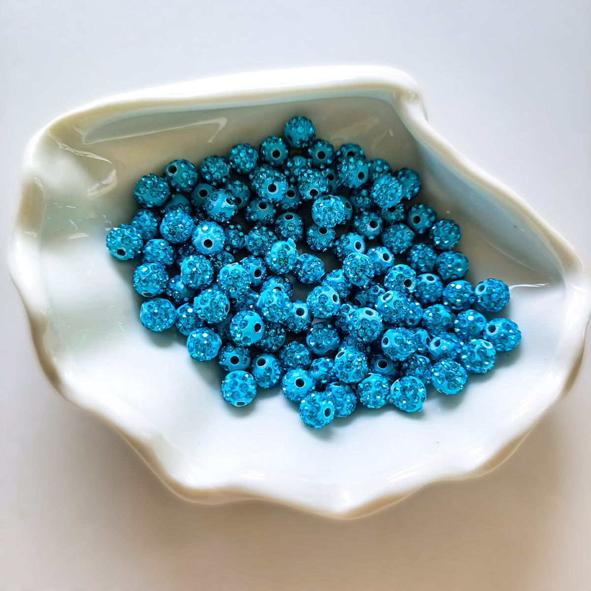 AA0206 25pcs/bag 8mm Resin Rhinestone Round Straight Hole Loose Beads, Multi-Colors Available, DIY Accessories for Bracelets, Keychains, Earrings & Charms