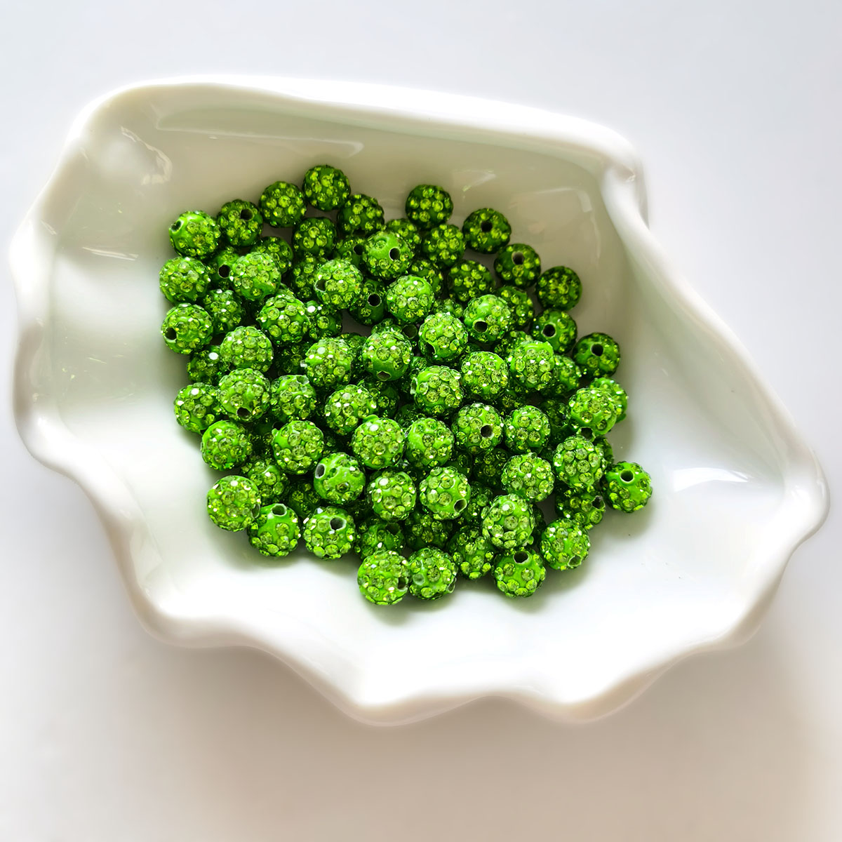 AA0206 25pcs/bag 8mm Resin Rhinestone Round Straight Hole Loose Beads, Multi-Colors Available, DIY Accessories for Bracelets, Keychains, Earrings & Charms