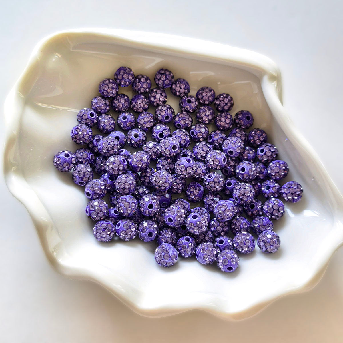 AA0206 25pcs/bag 8mm Resin Rhinestone Round Straight Hole Loose Beads, Multi-Colors Available, DIY Accessories for Bracelets, Keychains, Earrings & Charms