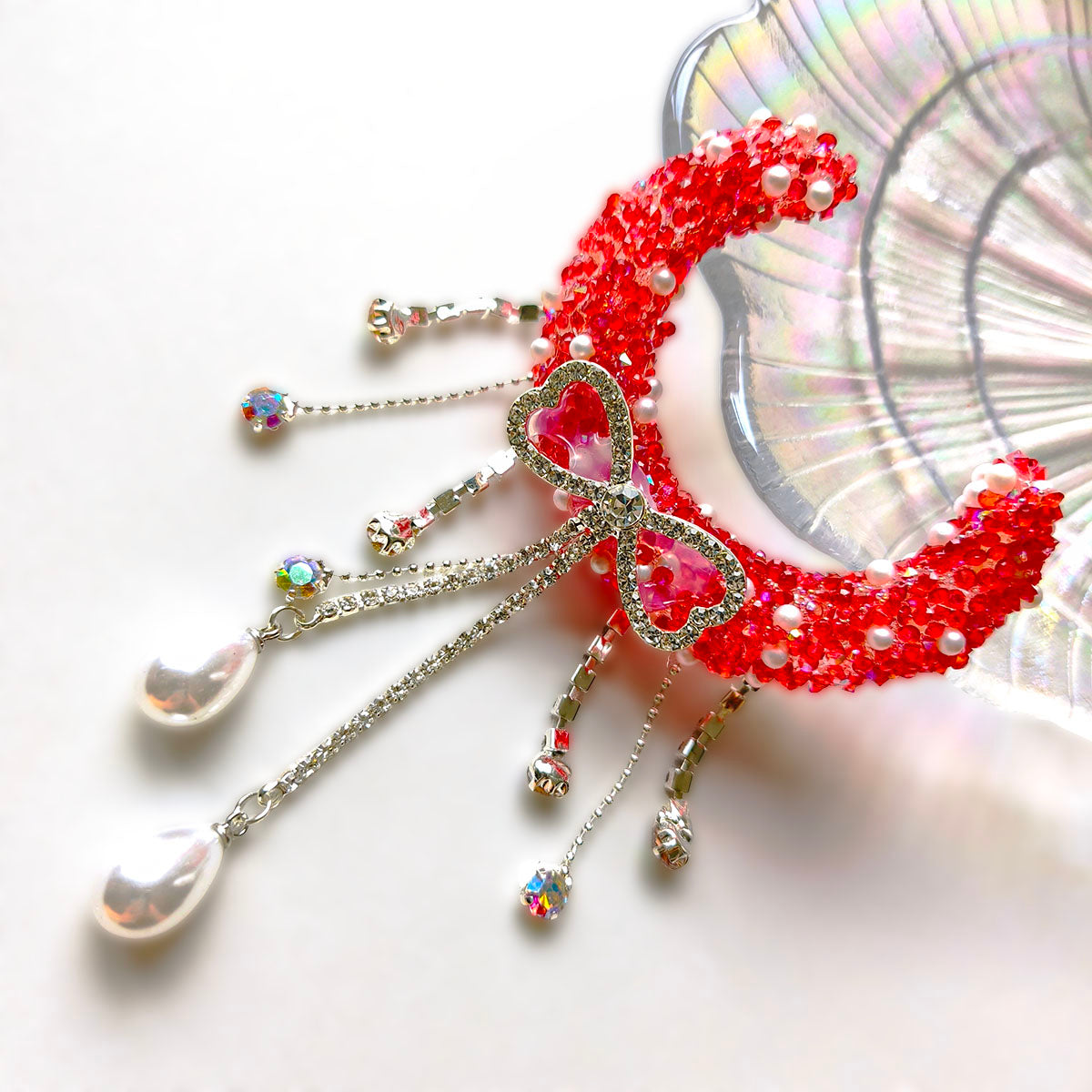 AA0159 Bowknot Tassel Pearl Sequin Moon Ship Acrylic Drill Beads - DIY Keychain & Necklace Accessories