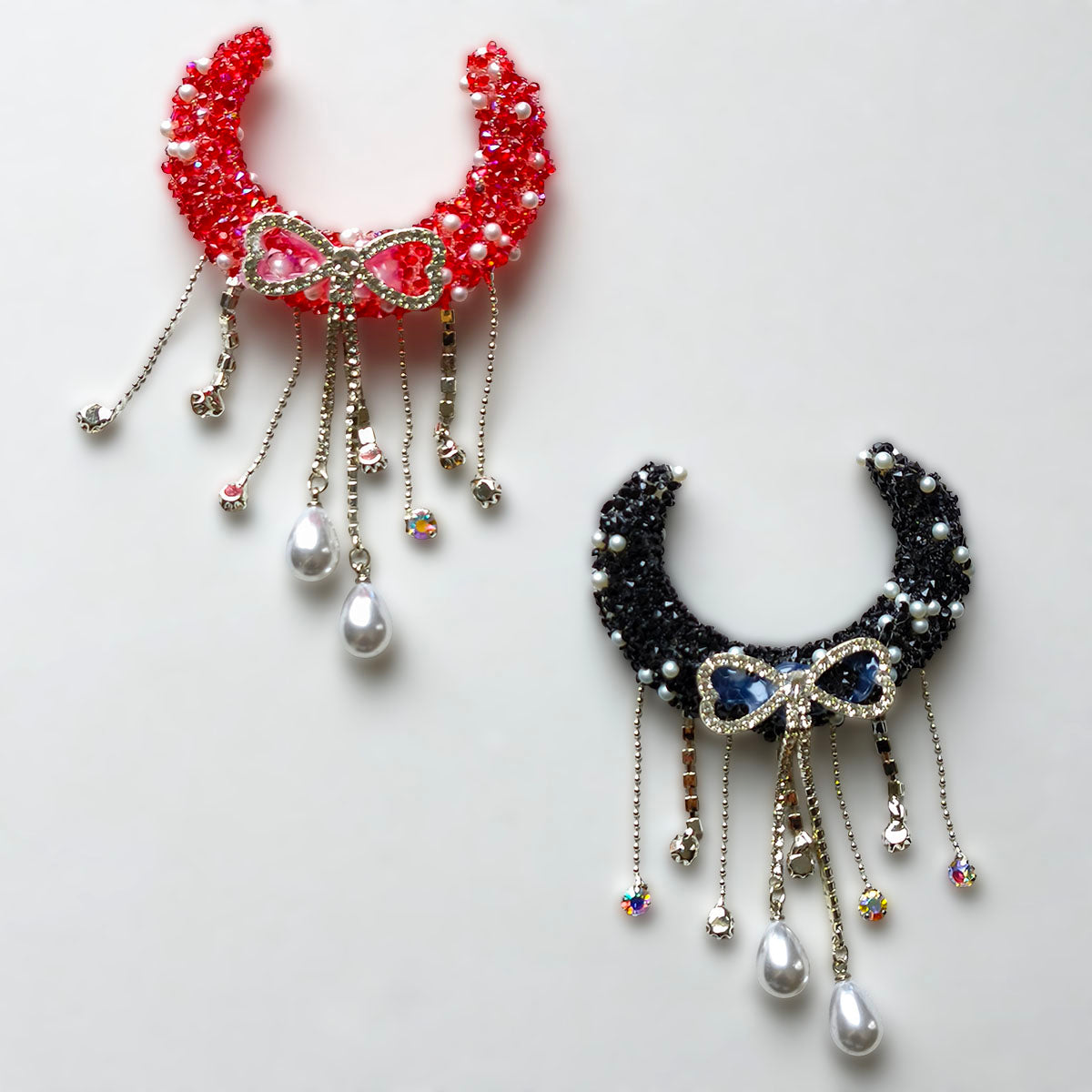 AA0159 Bowknot Tassel Pearl Sequin Moon Ship Acrylic Drill Beads - DIY Keychain & Necklace Accessories