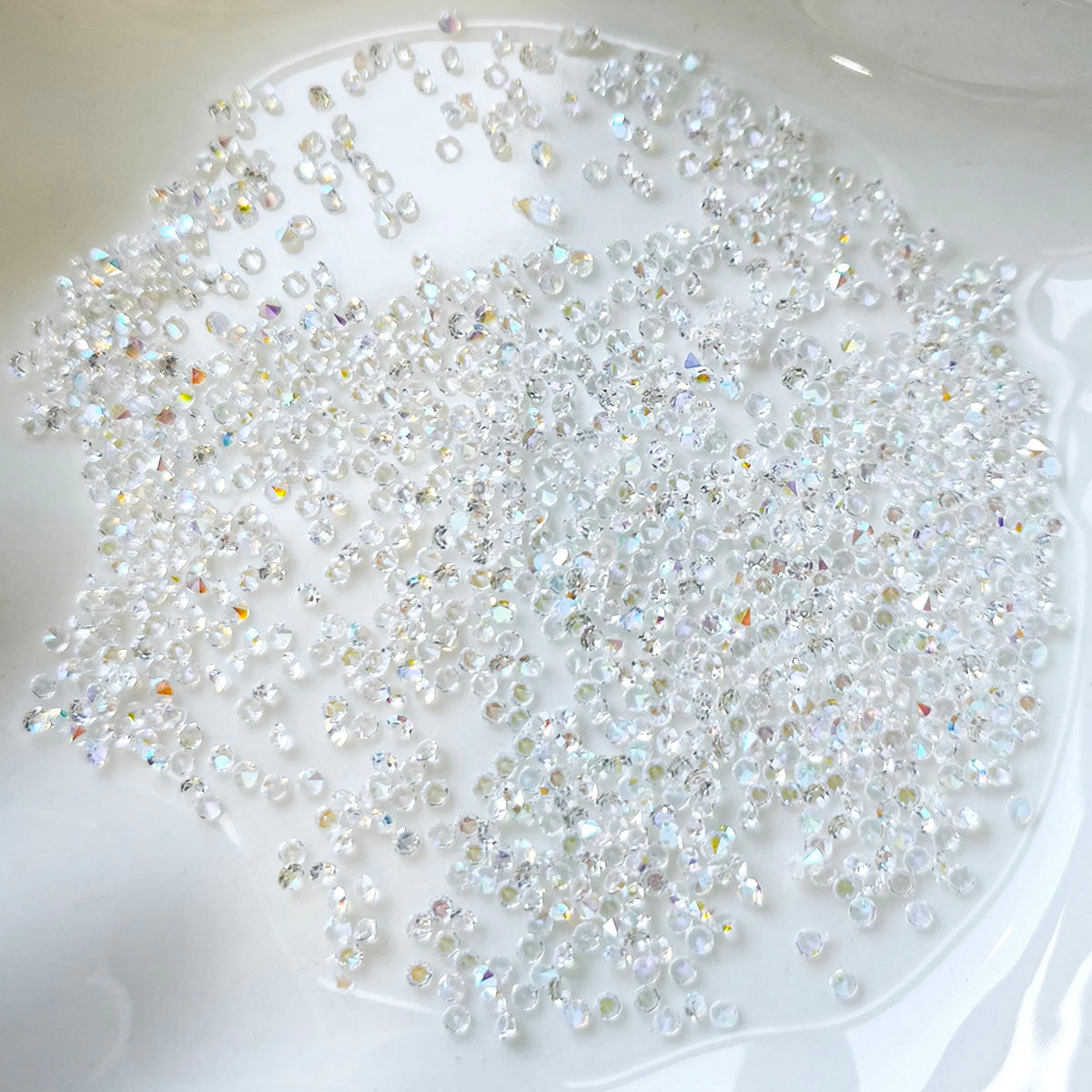 AA0227 Resin Pointed Bottom Aurora Sugar Rhinestones, Mini Iridescent Confetti Crystals for DIY Nail Art, Epoxy Resin, Cream Glue Phone Case & Jewelry Filler Supplies