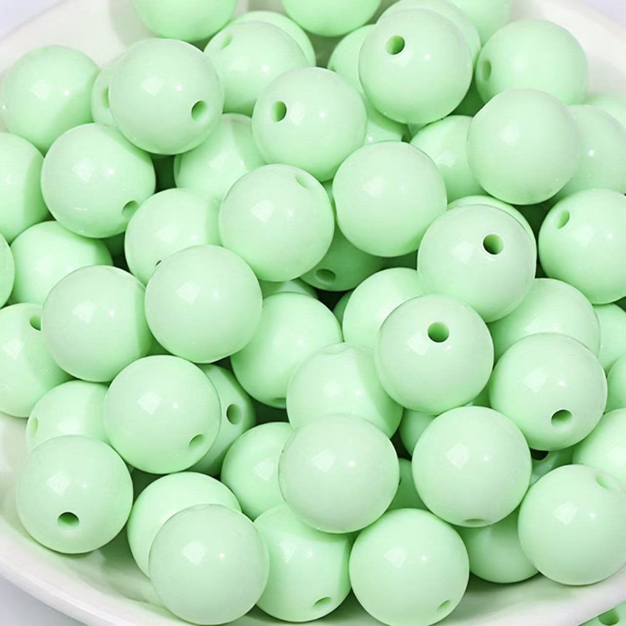 AA0156 25Pcs/Bag Macaron Acrylic Round Beads Multi Sizes 4-20mm Pastel Solid Color Loose Beads DIY Jewelry Making Accessories
