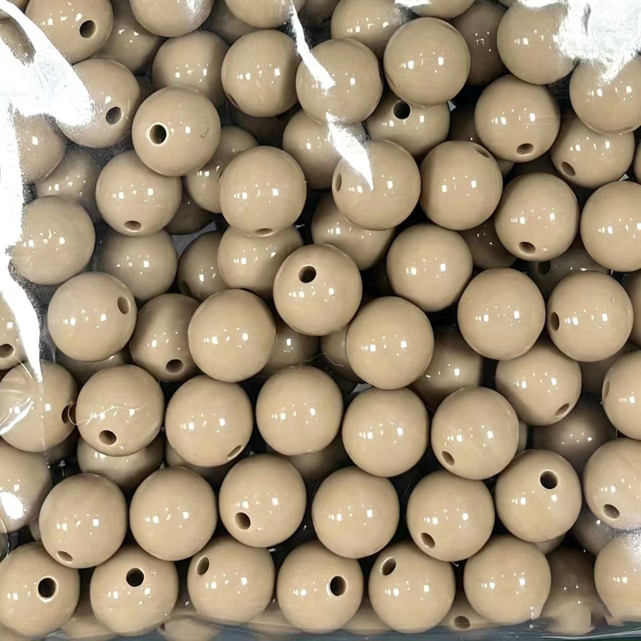 AA0156 25Pcs/Bag Macaron Acrylic Round Beads Multi Sizes 4-20mm Pastel Solid Color Loose Beads DIY Jewelry Making Accessories