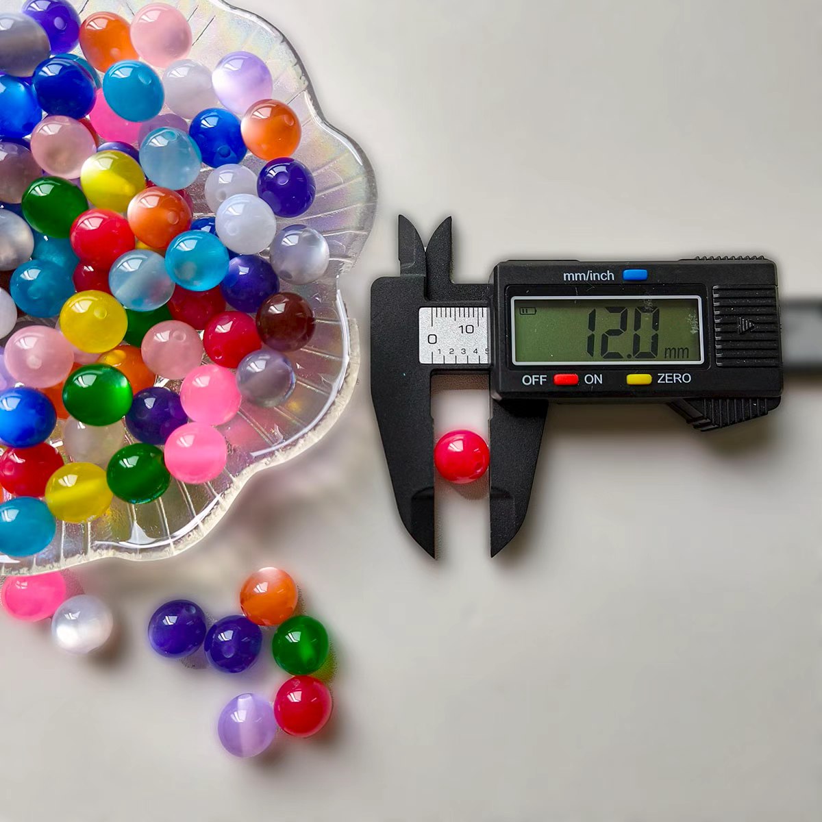 AA0151 Mixed Color Semi-Transparent Acrylic Round Beads - Shiny Craft Beads for DIY Jewelry, Bracelets & Handmade Projects