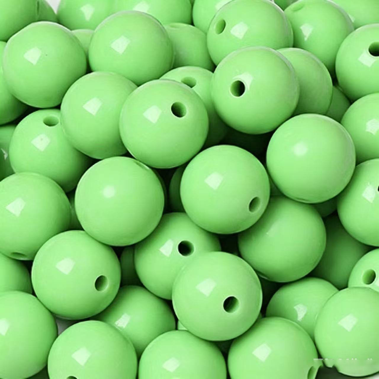 AA0156 25Pcs/Bag Macaron Acrylic Round Beads Multi Sizes 4-20mm Pastel Solid Color Loose Beads DIY Jewelry Making Accessories