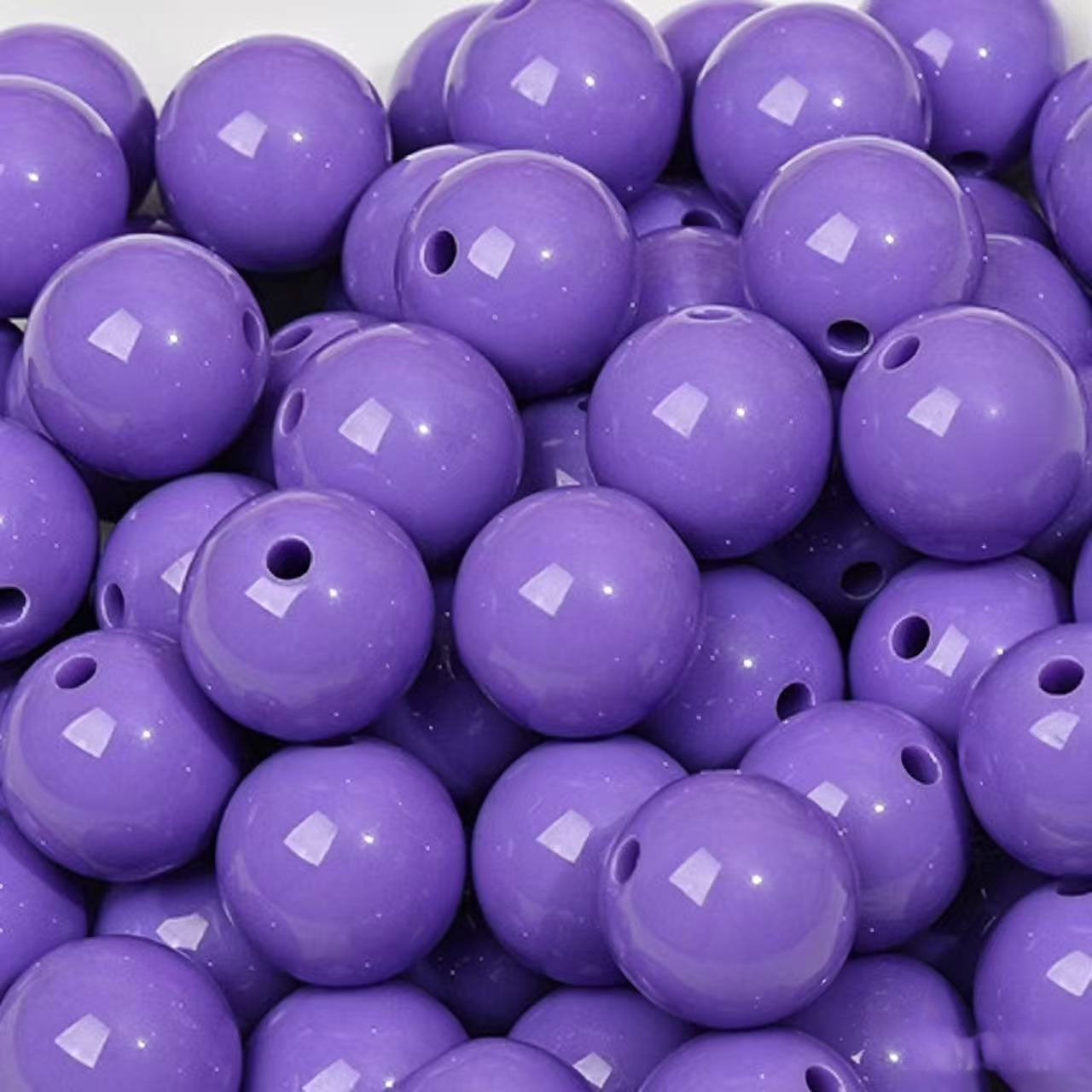 AA0156 25Pcs/Bag Macaron Acrylic Round Beads Multi Sizes 4-20mm Pastel Solid Color Loose Beads DIY Jewelry Making Accessories