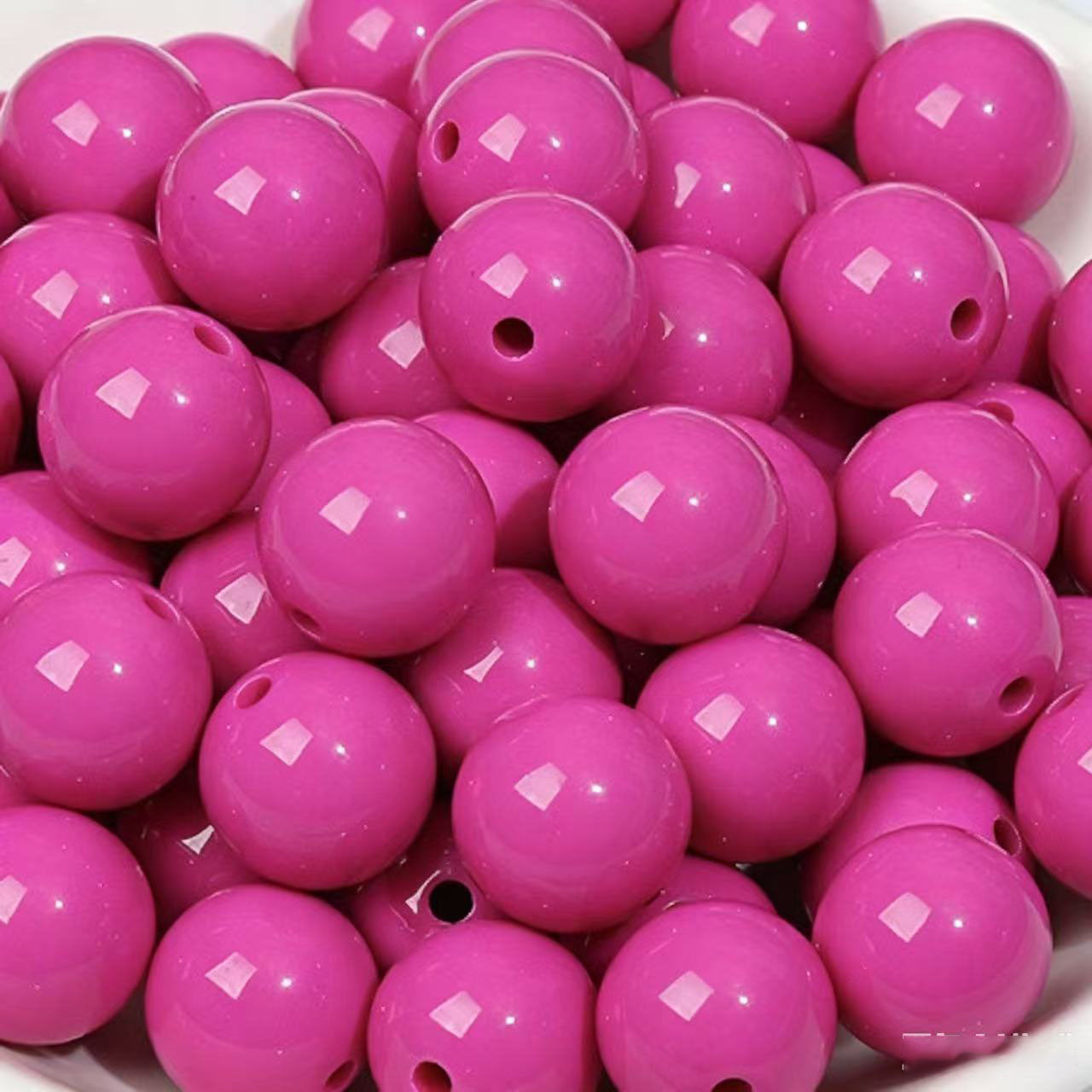 AA0156 25Pcs/Bag Macaron Acrylic Round Beads Multi Sizes 4-20mm Pastel Solid Color Loose Beads DIY Jewelry Making Accessories