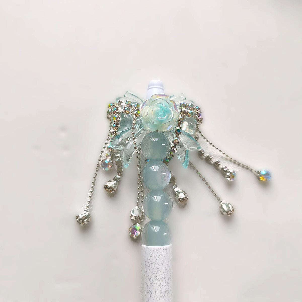 C52127 Handmade Heavy-Duty Bowknot Tassel Beaded Embellishments - Versatile DIY Accessories for Phone Chains, Bag Charms & Pen Decor