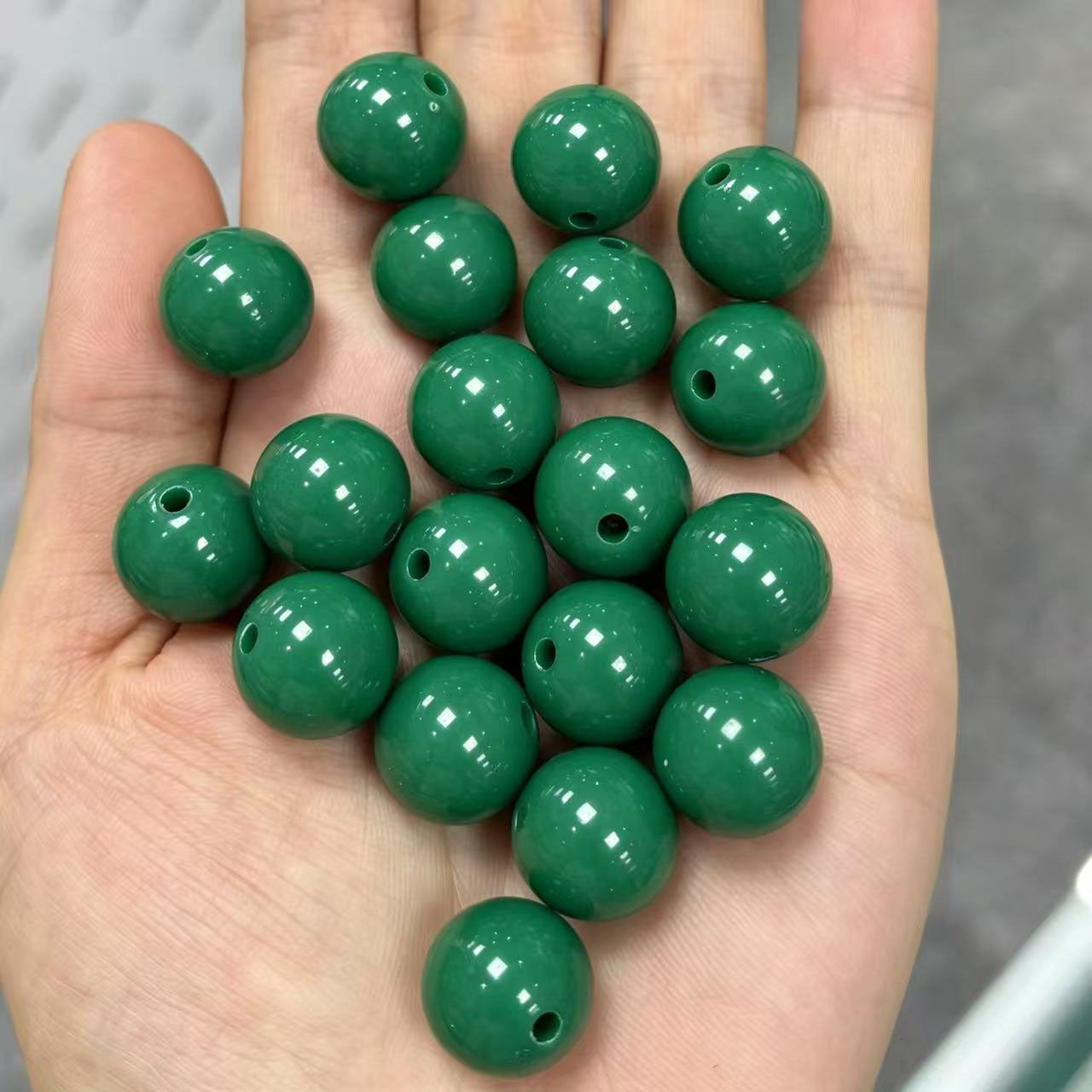 AA0156 25Pcs/Bag Macaron Acrylic Round Beads Multi Sizes 4-20mm Pastel Solid Color Loose Beads DIY Jewelry Making Accessories